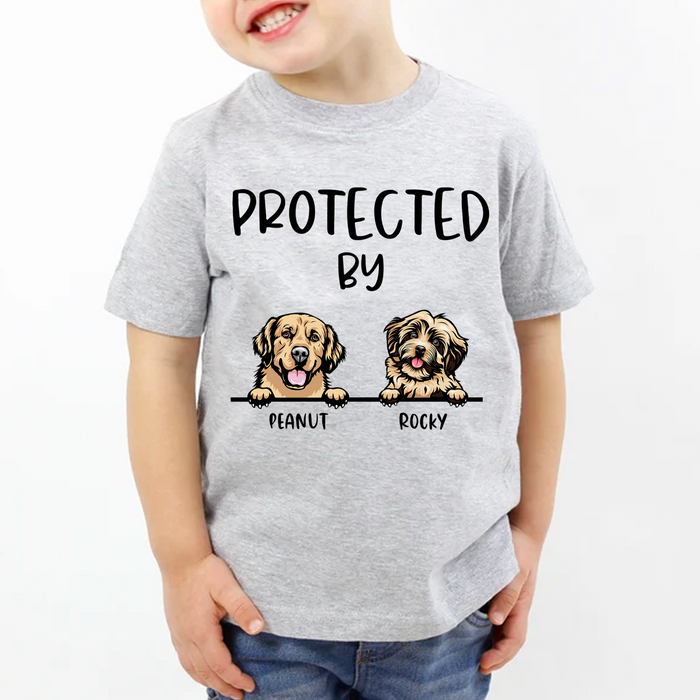 Protected By Dogs Personalized Custom Photo Shirt For Kids T691