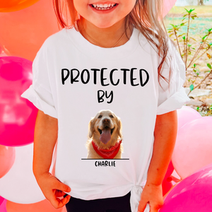 Protected By Dogs Personalized Custom Photo Shirt For Kids T691