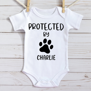 Protected By Dogs Paw Personalized Custom Dog Shirt For Kids T697