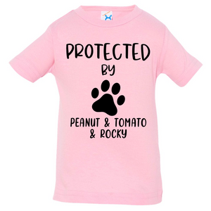 Protected By Dogs Paw Personalized Custom Dog Shirt For Kids T697