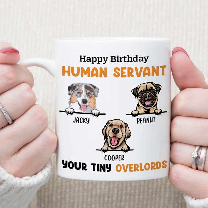 To My Human Servant Personalized Custom Photo Dog Cat Mug Gift For Dad Mom T725