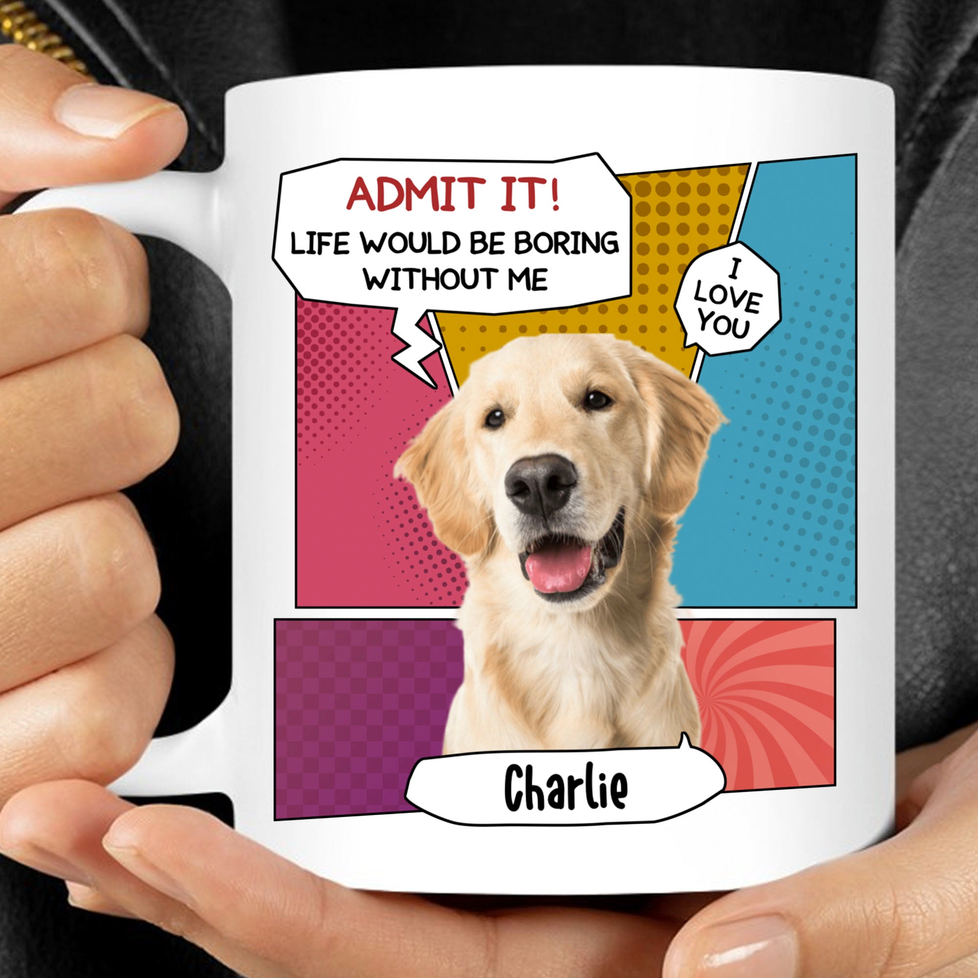 Boring Without Dog Cat Personalized Custom Photo Dog Cat Mug T762