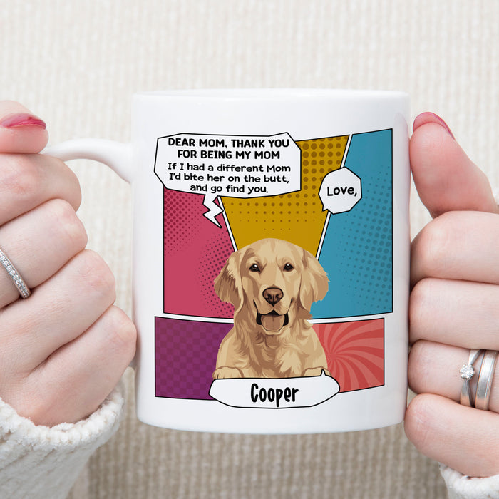 Bite The Butt Personalized Custom Photo Dog Cat Mug Gift For Dad Mom T763