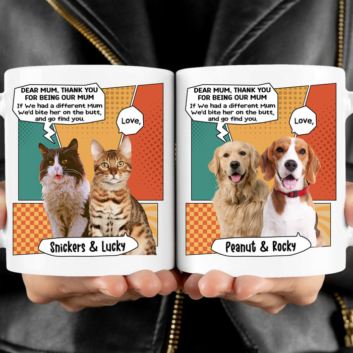 Bite The Butt Personalized Custom Photo Dog Cat Mug Gift For Dad Mom T763