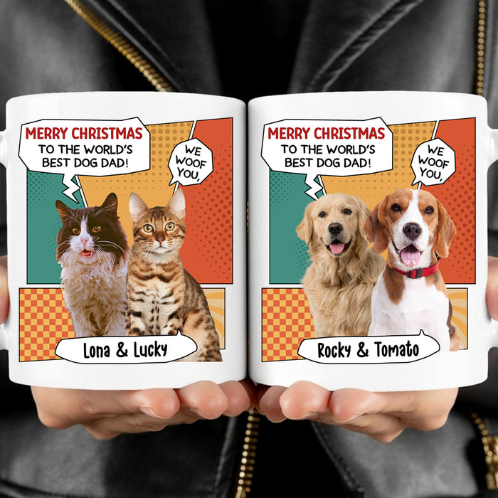To The World Best Dog Dad Personalized Custom Photo Dog Mug Gift For Dad Mom T767
