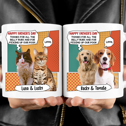 Thanks For Picking Up My Poop Personalized Custom Photo Dog Cat Mug Gift For Dad Mom T773