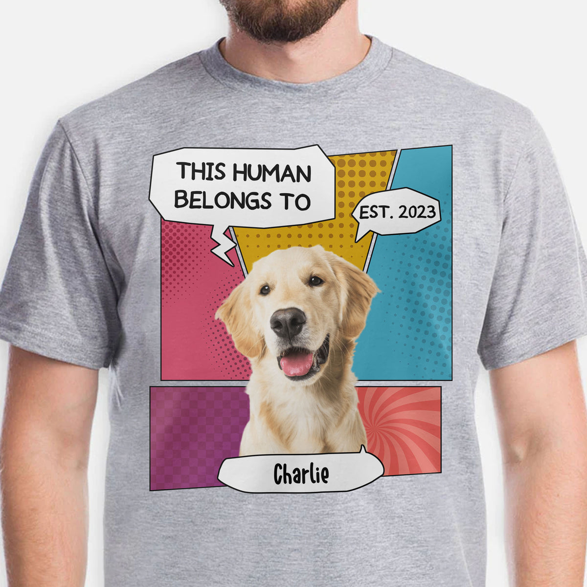 This Human Belongs To Personalized Custom Photo Dog Cat Bright