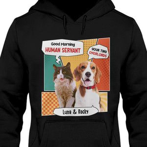 Human Servant Personalized Custom Photo Dog Cat Dark Shirt Gift For Dad Mom T778