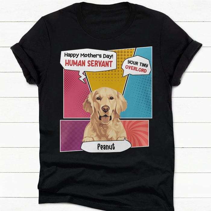 Human Servant Personalized Custom Photo Dog Cat Dark Shirt Gift For Dad Mom T778