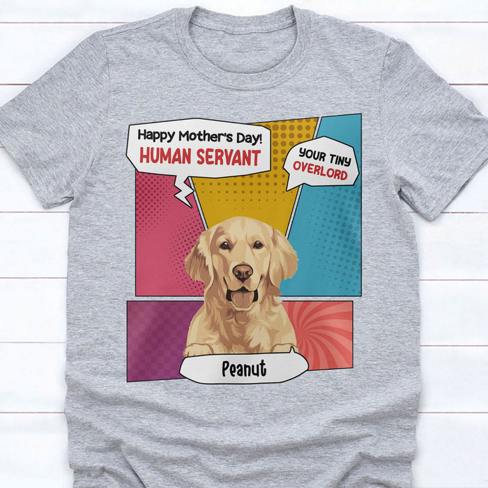 Human Servant Personalized Custom Photo Dog Cat Bright Shirt Gift For Dad Mom T778