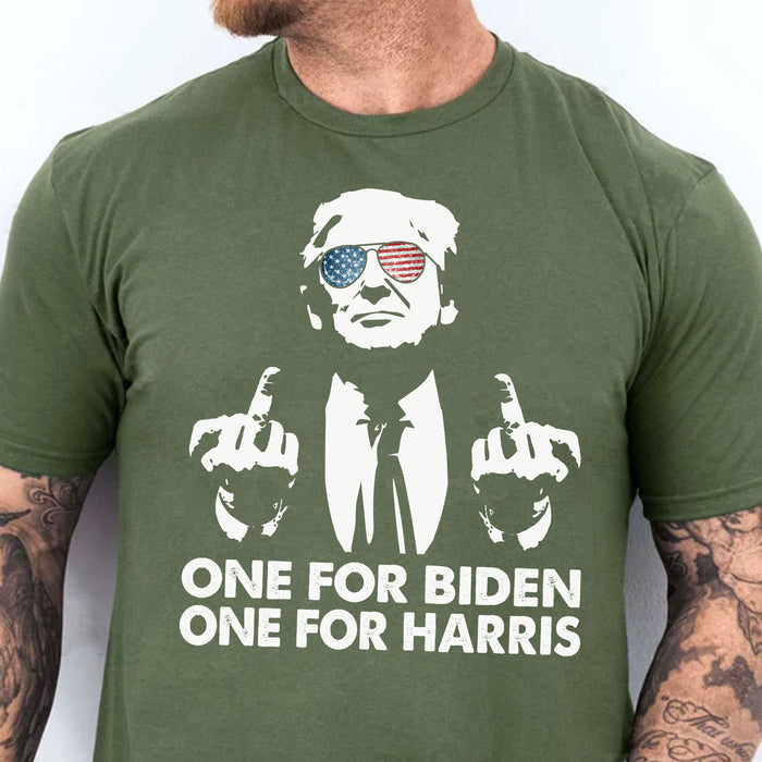 One for Biden One for Harris | Anti Biden Shirt | Republican Shirt | Trump Supporters Shirt Dark C820 - GOP