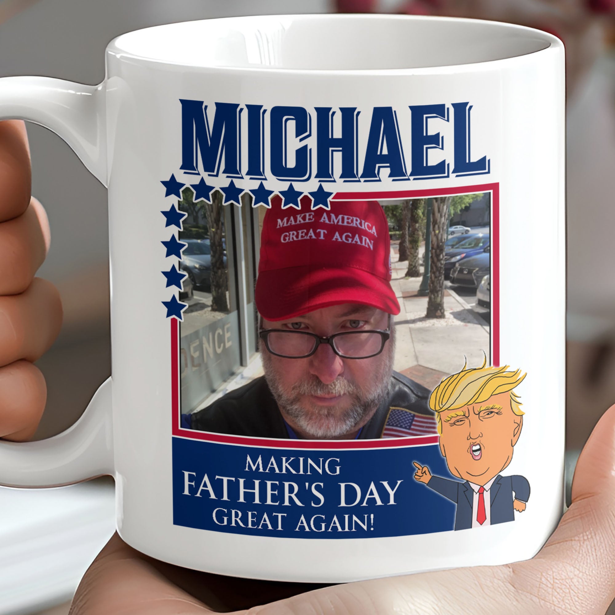 Donald Trump Father's Day Mug | Gift for Dad, Gift for Mom | Personalized Custom Photo Father's Day Mug C875 - GOP