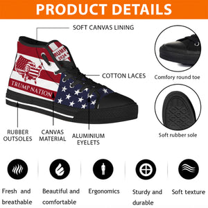 Trump Nation Unisex Shoes | Donald Trump Fan High Top Canvas Shoes C917 - GOP