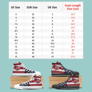 Trump Nation Unisex Shoes | Donald Trump Fan High Top Canvas Shoes C917 - GOP