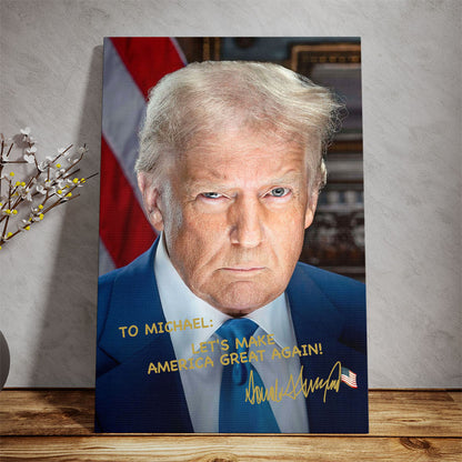President Donald Trump Official Portrait 2025 | President Donald Trump Autographed Canvas | Donald Trump Fan Canvas C922 - GOP