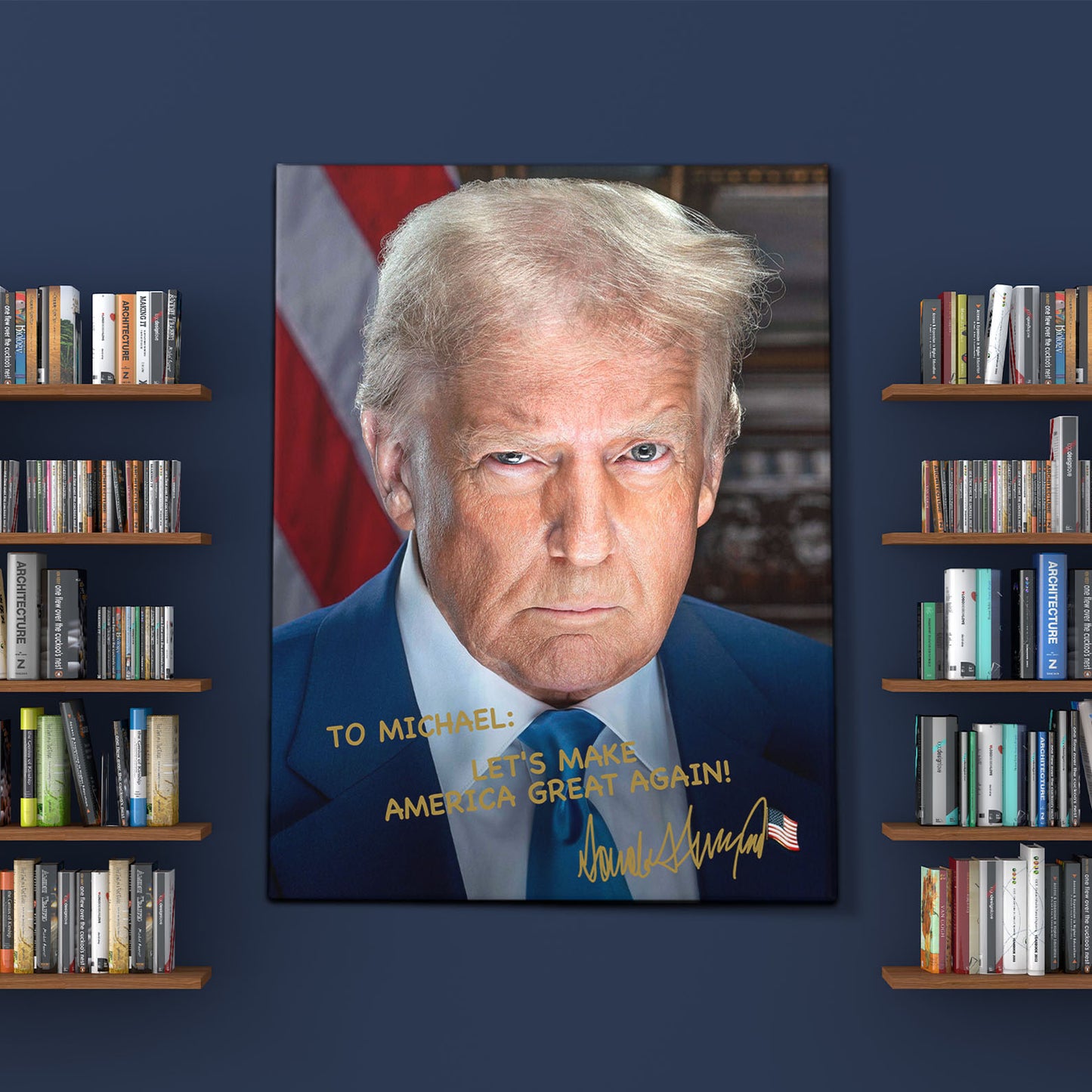 President Donald Trump Official Portrait 2025 | President Donald Trump Autographed Canvas | Donald Trump Fan Canvas C922 - GOP