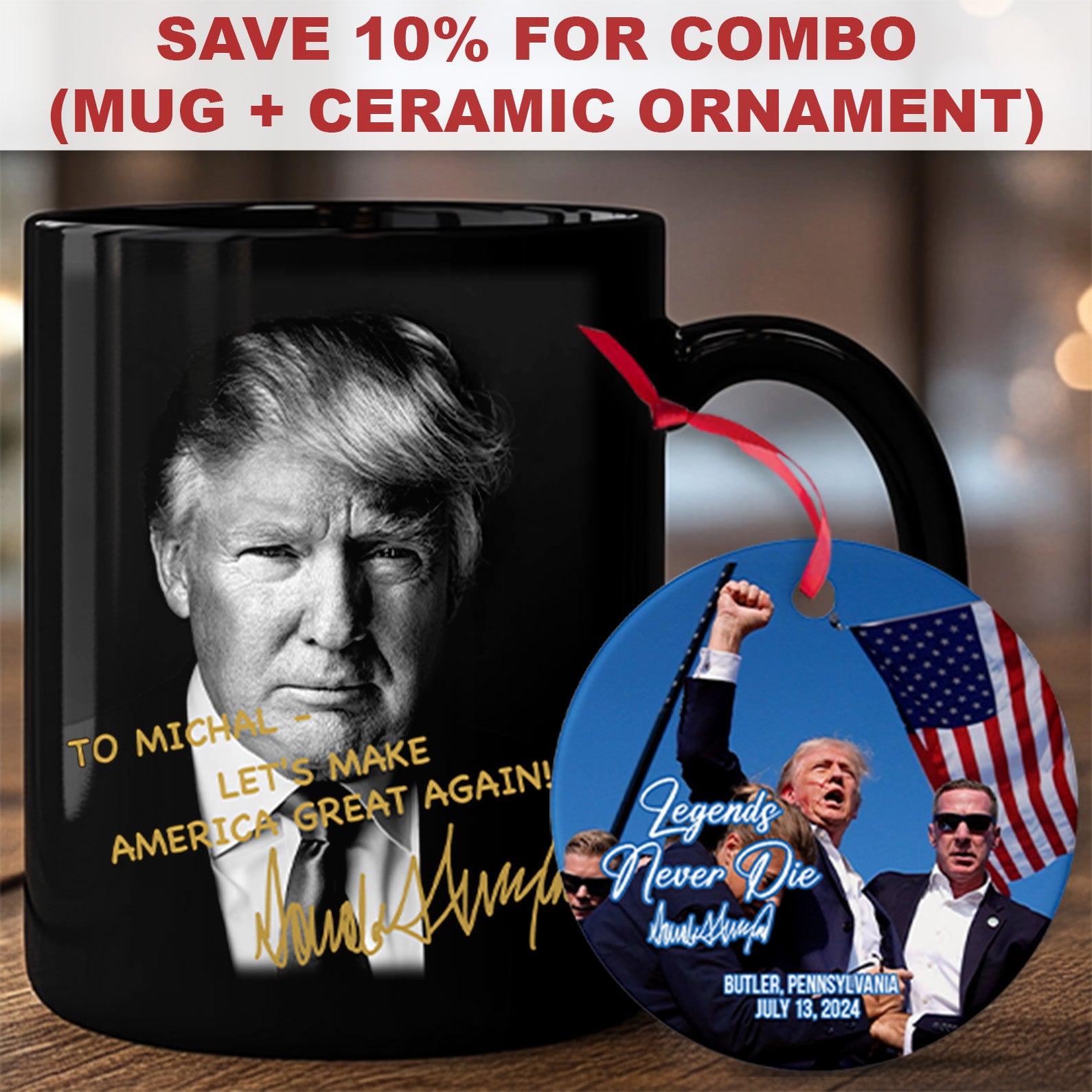 President Donald Trump Autographed Mug | Donald Trump Homage Mug | Donald Trump Fan Black Mug C922 - GOP