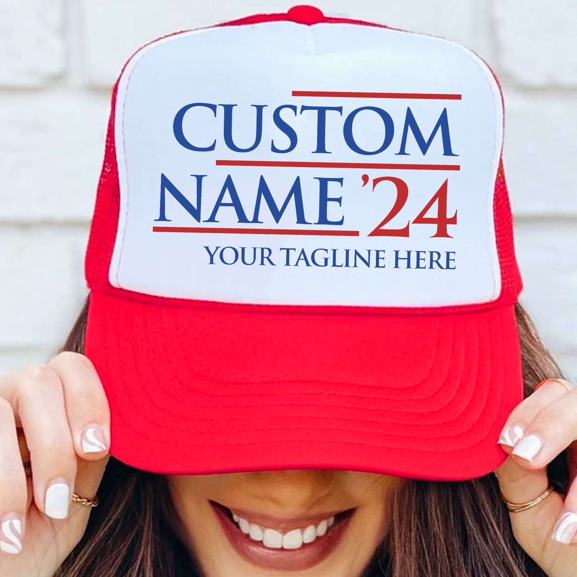 Custom Election Cap | Personalized Election Cap | Custom Name Cap | Custom Vote Trucker Cap Hat C978 - GOP