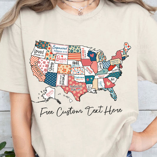 Retro America USA Map Shirt | 4th Of July Shirt | American 1776 Shirt C979