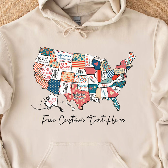 Retro America USA Map Shirt | 4th Of July Shirt | American 1776 Shirt C979