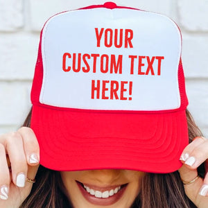 Custom Text Cap | Personalized Cap | Custom Message Cap | Custom Name Cap | Custom Trucker Cap Hat C1000