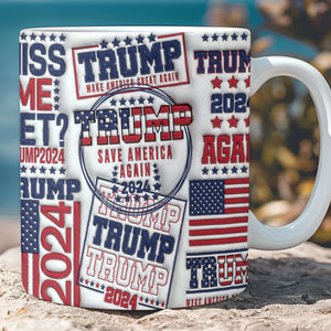 Patriotic Trump 2024 Mug | Gift for Dad, Gift for Mom, Birthday Gift | Father's Day 3D Inflated Mug C1011 - GOP