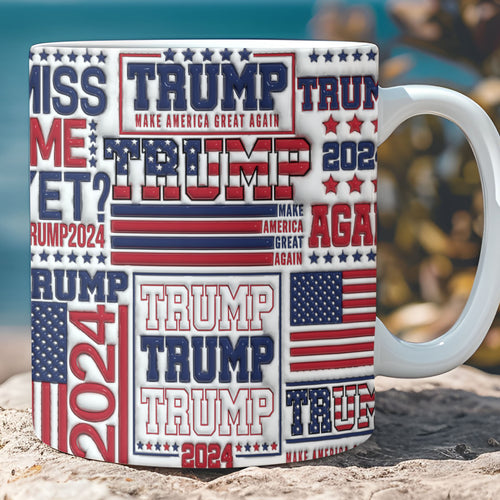 Patriotic Trump 2024 Mug | Gift for Dad, Gift for Mom, Birthday Gift | Father's Day 3D Inflated Mug C1012 - GOP