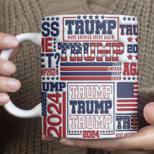 Patriotic Trump 2024 Mug | Gift for Dad, Gift for Mom, Birthday Gift | Father's Day 3D Inflated Mug C1012 - GOP