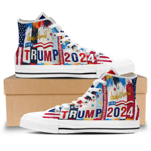 Trump 2024 MAGA | Donald Trump Fan High Top Canvas Shoes C1016 - GOP