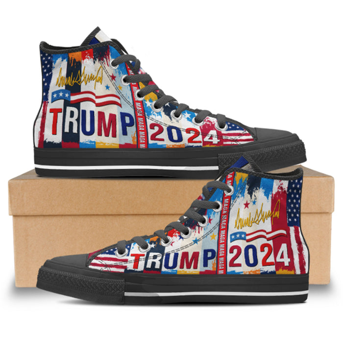Trump 2024 MAGA | Donald Trump Fan High Top Canvas Shoes C1016 - GOP