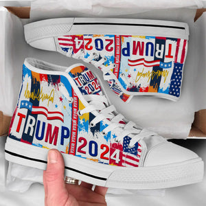 Trump 2024 MAGA | Donald Trump Fan High Top Canvas Shoes C1016 - GOP