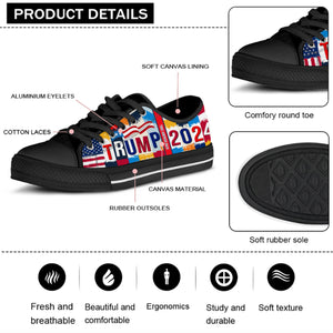 Trump 2024 Take America Back | Donald Trump Fan Low Top Canvas Shoes C1016 - GOP