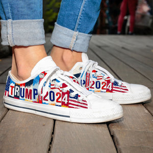 Trump 2024 Take America Back | Donald Trump Fan Low Top Canvas Shoes C1016 - GOP