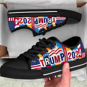 Trump 2024 Take America Back | Donald Trump Fan Low Top Canvas Shoes C1016 - GOP