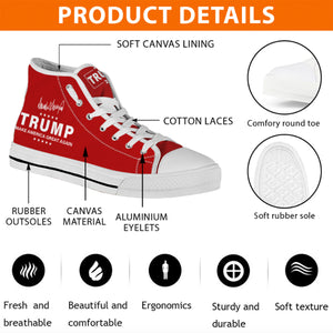 Trump 2024 Make America Great Again Shoes | Donald Trump Fan High Top Canvas Shoes C1017 - GOP