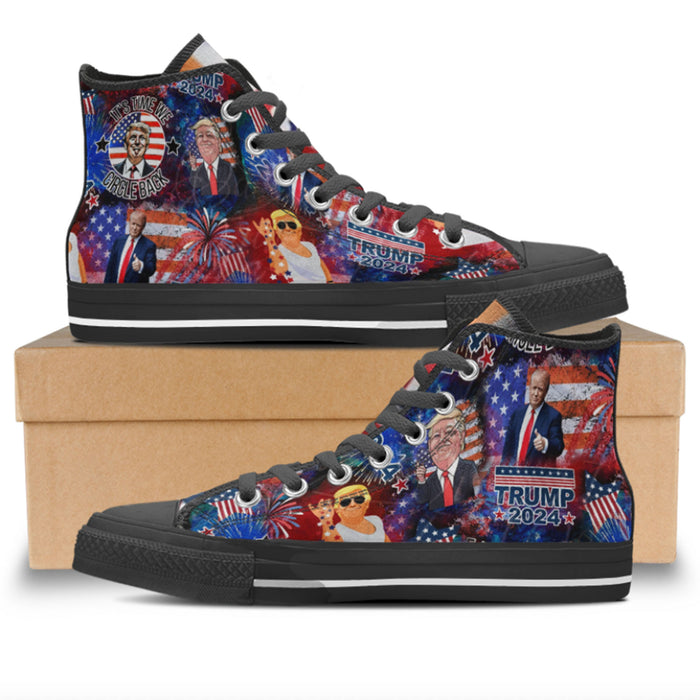 Patriotic Trump 2024 Shoes | Donald Trump Fan High Top Canvas Shoes C1018 - GOP