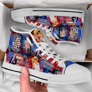 Patriotic Trump 2024 Shoes | Donald Trump Fan High Top Canvas Shoes C1018 - GOP