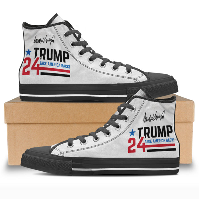 Trump 2024 Take America Back | Donald Trump Fan High Top Canvas Shoes C1020 - GOP
