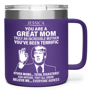 Funny Father's Day Greeting Insulated Tumbler | Gift from Wife Son Daughter | Stainless Steel Tumbler With Handle C1026 - GOP