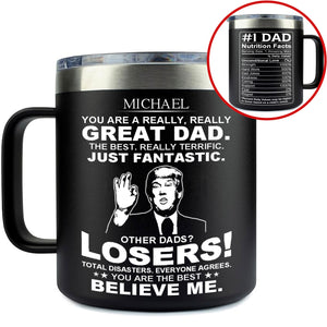 Gifts for Dad from Daughter Son | Birthday Gifts for Great Dad Mom| Stainless Steel Tumbler With Handle C1027 - GOP