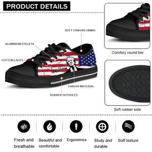 Trump 2024 American Flag Shoes | Donald Trump Fan Low Top Canvas Shoes C1030 - GOP