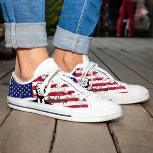 Trump 2024 American Flag Shoes | Donald Trump Fan Low Top Canvas Shoes C1030 - GOP