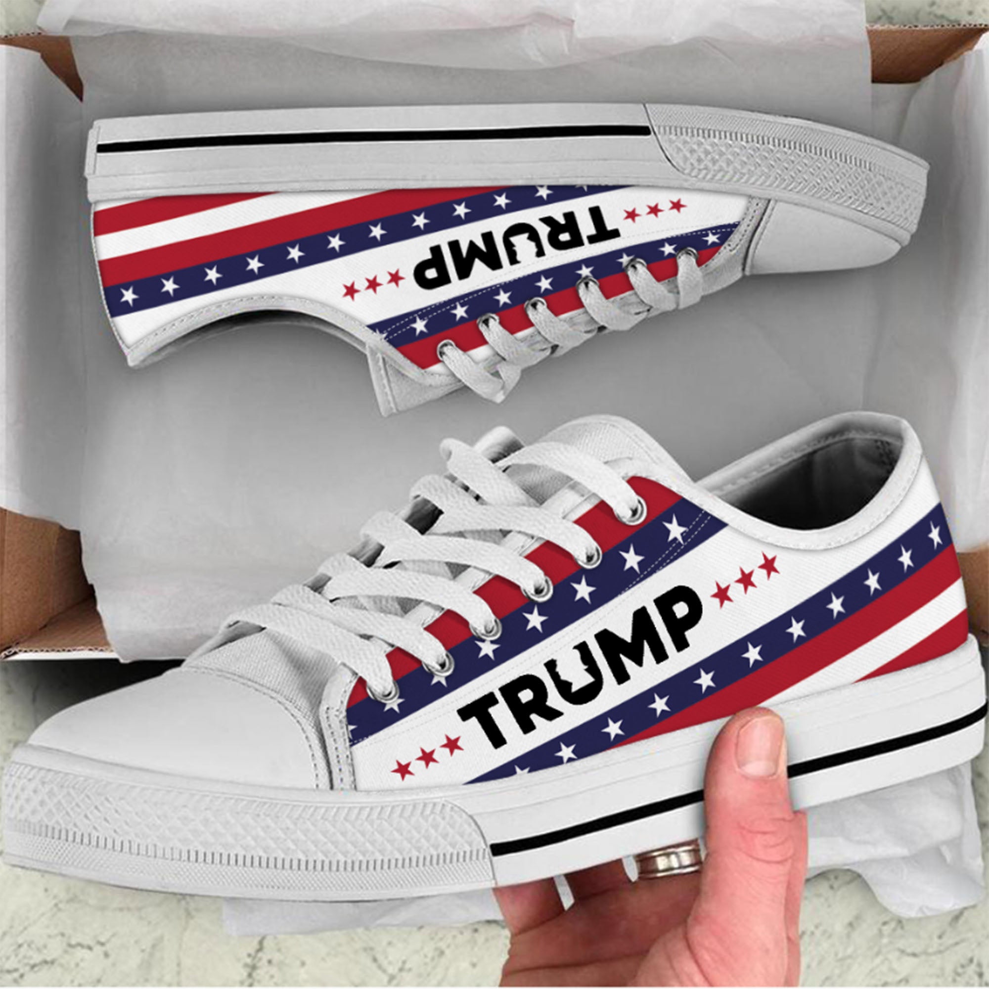 Trump 2024 Shoes | Donald Trump Fan Low Top Canvas Shoes C1032 - GOP