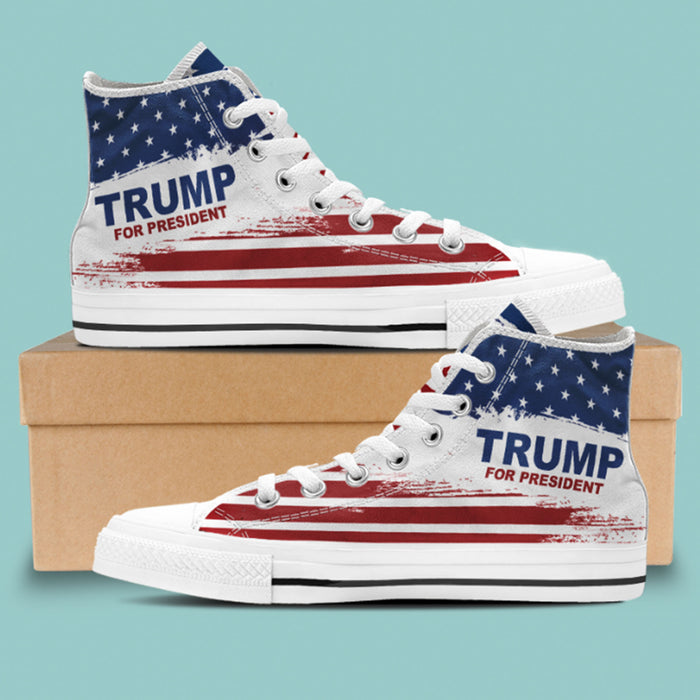 TRUMP For President | Donald Trump Fan High Top Canvas Shoes C1033 - GOP