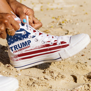 TRUMP For President | Donald Trump Fan High Top Canvas Shoes C1033 - GOP