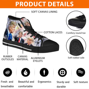 TRUMP Watercolor Unisex Shoes | Donald Trump Fan High Top Canvas Shoes C1035 - GOP