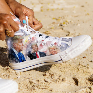 TRUMP Watercolor Unisex Shoes | Donald Trump Fan High Top Canvas Shoes C1035 - GOP