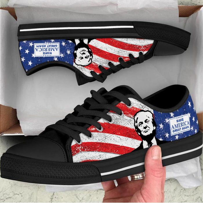 Trump 2024 MAGA Unisex Shoes | Donald Trump Fan Low Top Canvas Shoes C1036 - GOP