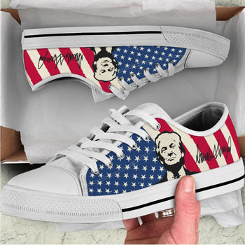 Trump Signature Unisex Shoes | Donald Trump Fan Low Top Canvas Shoes C1039 - GOP