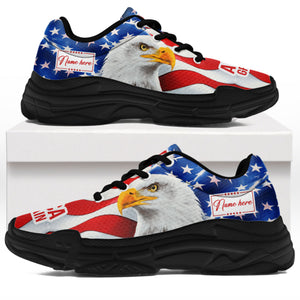 Trump 2024 MAGA Eagle American Flag Unisex Shoes | Custom Name Shoes | Donald Trump Fan Chunky Shoes C1041 - GOP